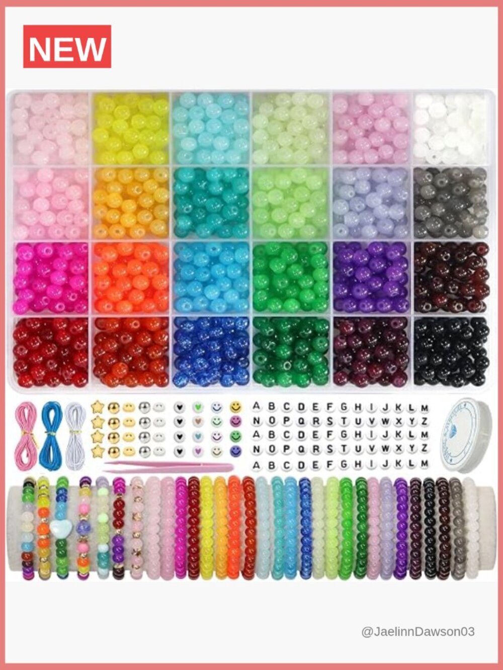 1500pcs Glass Beads for Bracelet Making Kit DIY Jewelry Craft Set with Letters
